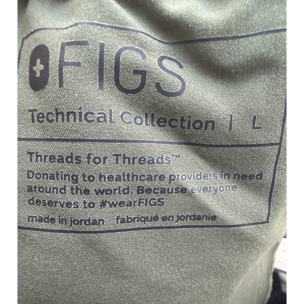FIGS Yola High Rise Scrub Pants L Moss Healthcare Worker Apparel Medical Dental - Picture 16 of 16